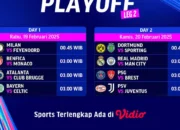 Jadwal Siaran Langsung Leg Kedua Babak Play-off Liga Champions 2024/25 di Vidio